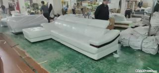 【大厂仿真皮沙发】实木框架，高回弹海绵45密度。全新包装，质量非常好，3.6米右贵妃 - 镇江28生活网 zj.28life.com